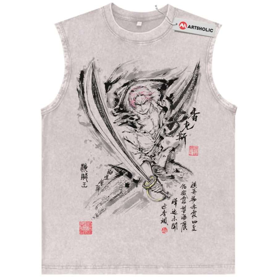 Alternative view of Shanks Tank Top, One Piece Tank Top, Anime Tank Top, Vintage Tank Top
