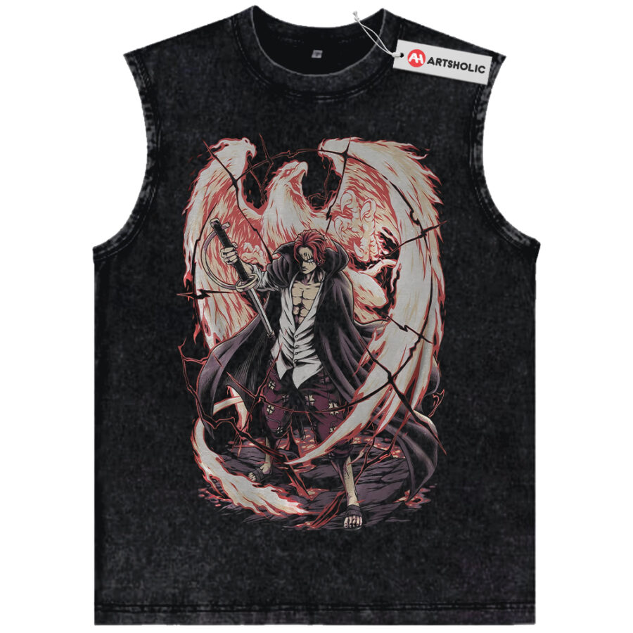 Alternative view of Shanks Tank Top, One Piece Tank Top, Anime Tank Top, Vintage Tank Top