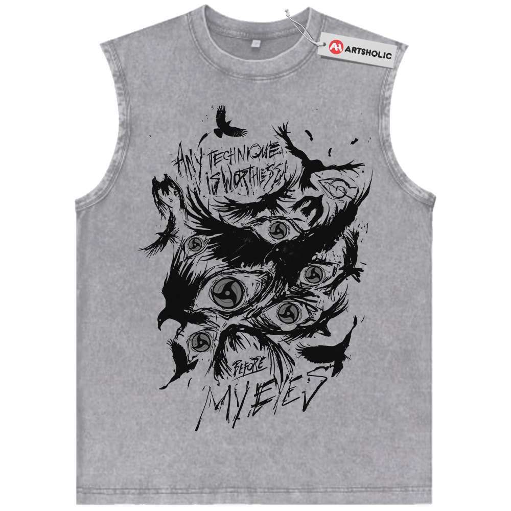 Alternative view of Sharingan Tank Top, Naruto Tank Top, Anime Tank Top, Vintage Tank Top