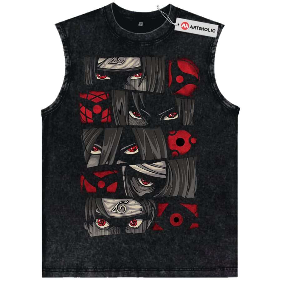 Alternative view of Sharingan Tank Top, Naruto Tank Top, Anime Tank Top, Vintage Tank Top