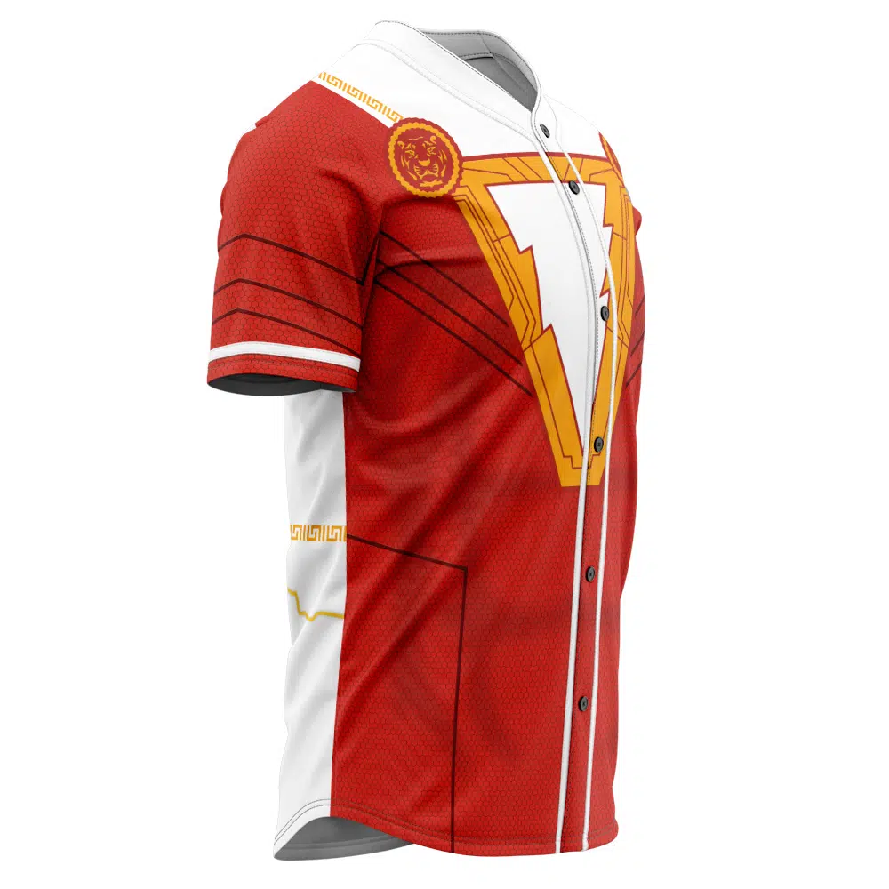Alternative view of Shazam With Cape DC Comics Baseball Jersey