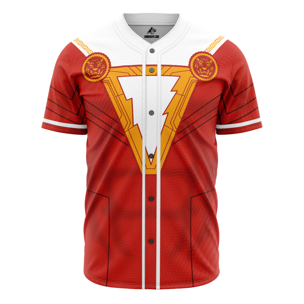 Shazam With Cape DC Comics Custom Baseball Jersey - Otaku Hall