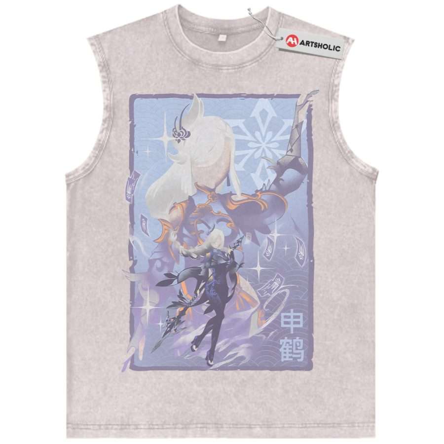 Alternative view of Shen He Tank Top, Genshin Impact Tank Top, Game Tank Top, Vintage Tank Top