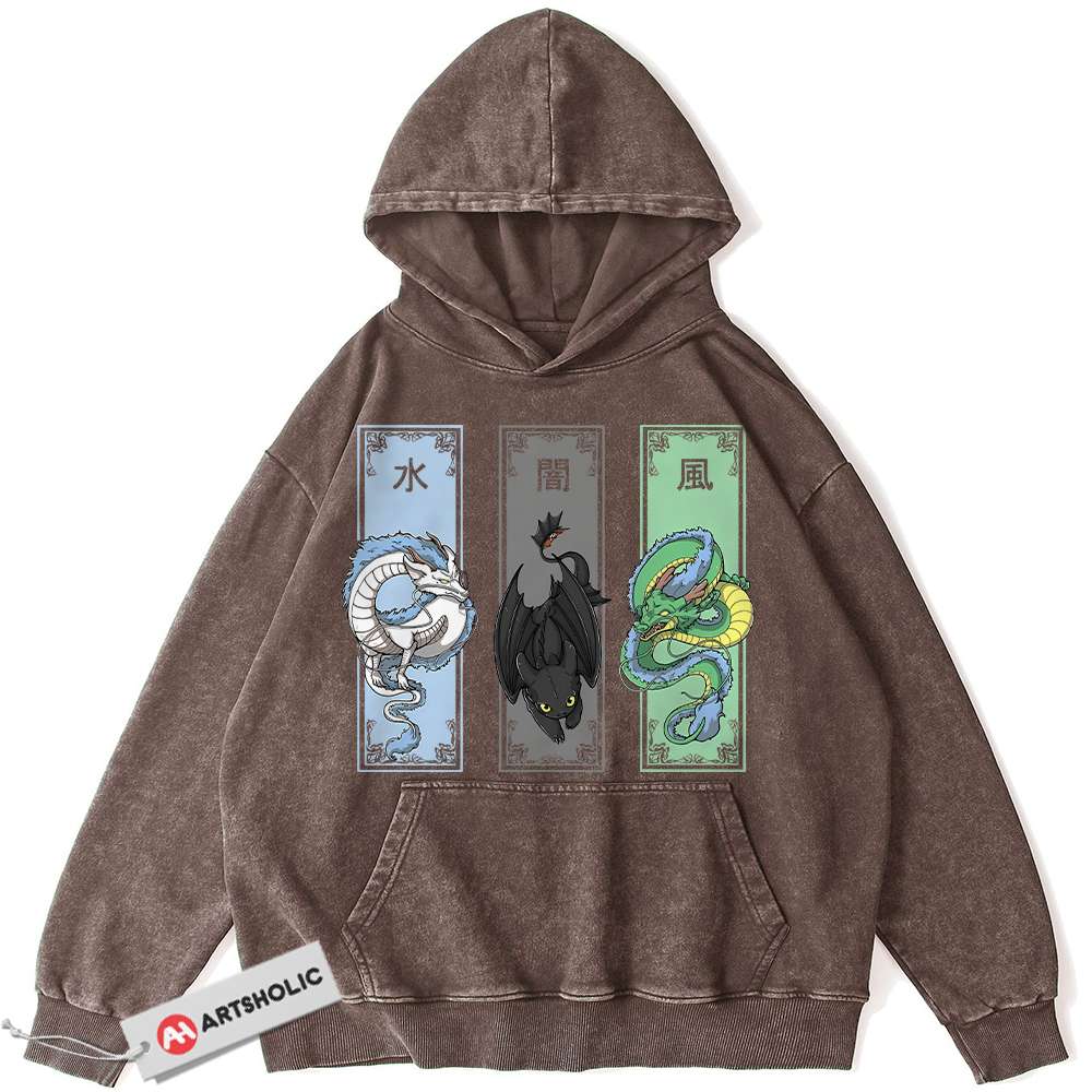 Alternative view of Shenron Hoodie, Haku Hoodie, Toothless Hoodie, Dragon Hoodie, Anime Hoodie, Vintage Hoodie