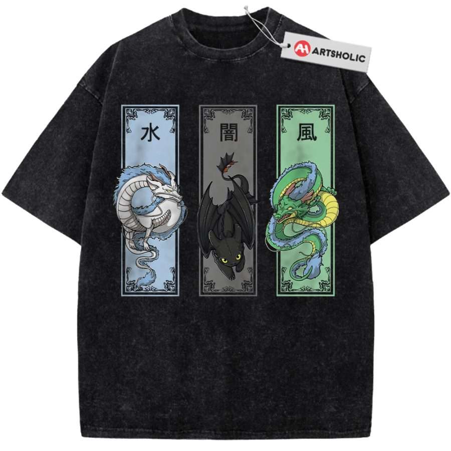 Alternative view of Shenron Shirt, Haku Shirt, Toothless Shirt, Dragon Shirt, Anime Shirt, Vintage T-Shirt