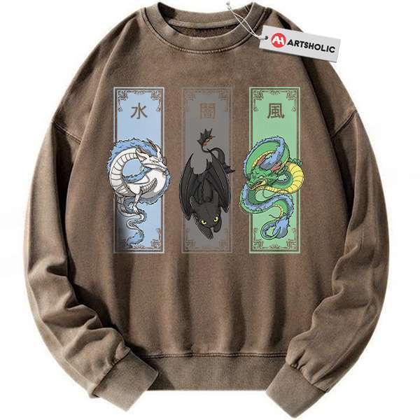 Alternative view of Shenron Sweatshirt, Haku Sweatshirt, Toothless Sweatshirt, Dragon Sweatshirt, Anime Sweatshirt, Vintage Sweater