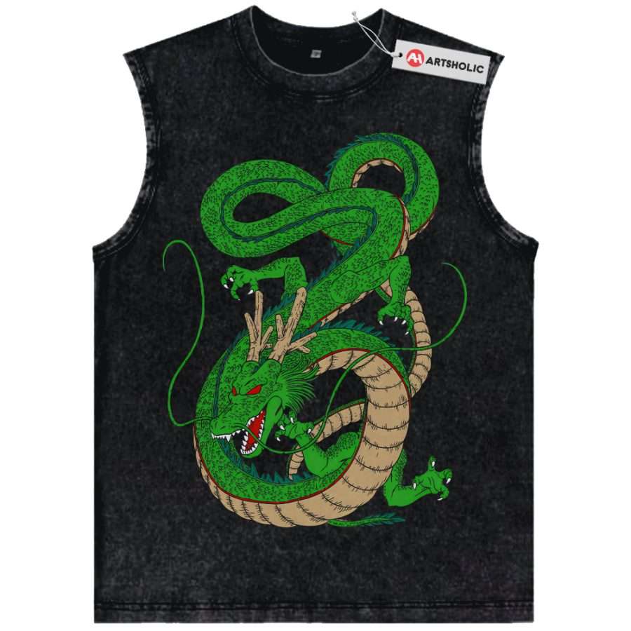 Alternative view of Shenron Tank Top, Dragon Ball Tank Top, DBZ Tank Top, Anime Tank Top, Vintage Tank Top