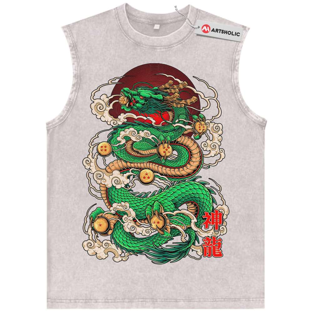 Alternative view of Shenron Tank Top, Dragon Ball Tank Top, DBZ Tank Top, Anime Tank Top, Vintage Tank Top
