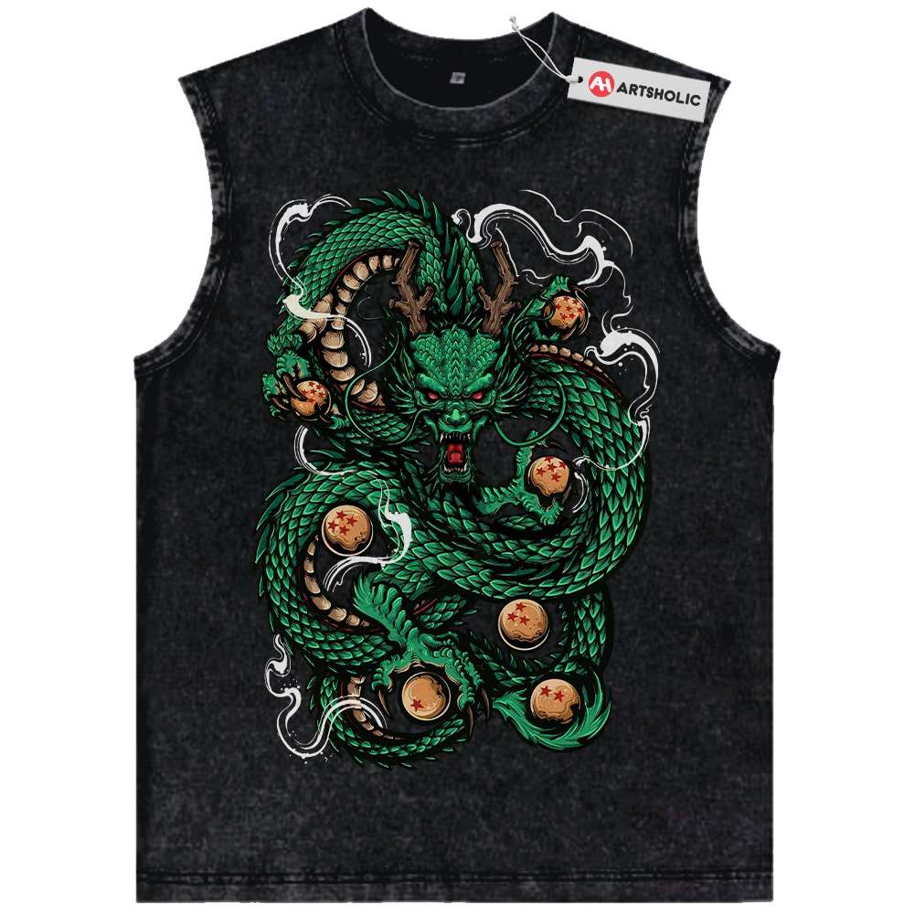 Alternative view of Shenron Tank Top, Dragon Ball Z Tank Top, Anime Tank Top, Vintage Tank Top