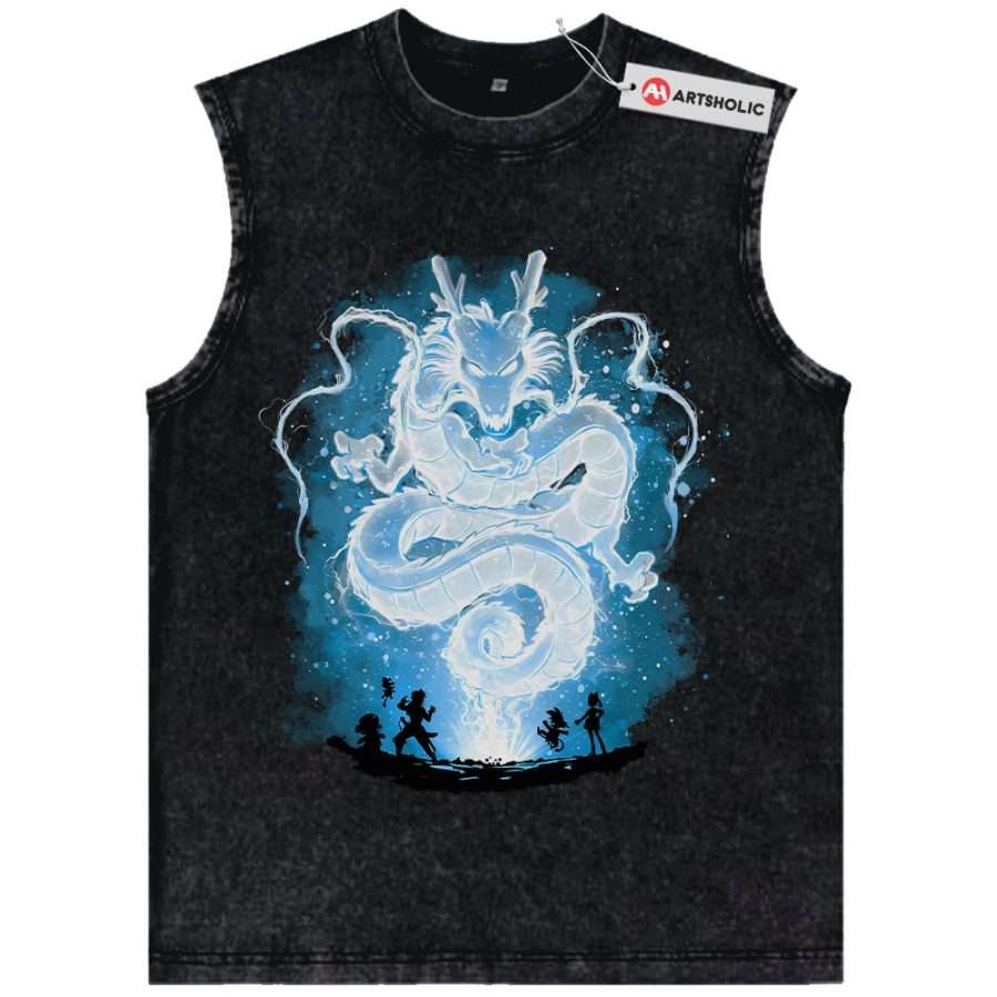 Alternative view of Shenron Tank Top, Dragon Ball Z Tank Top, DBZ Tank Top, Anime Tank Top, Vintage Tank Top