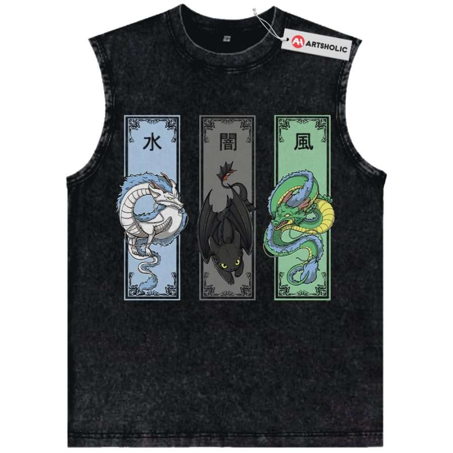 Alternative view of Shenron Tank Top, Haku Tank Top, Toothless Tank Top, Dragon Tank Top, Anime Tank Top, Vintage Tank Top