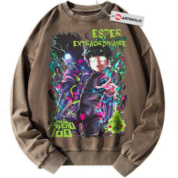 Alternative view of Shigeo Kageyama Sweatshirt, Mob Psycho 100 Sweatshirt, Anime Sweatshirt, Vintage Sweatshirt