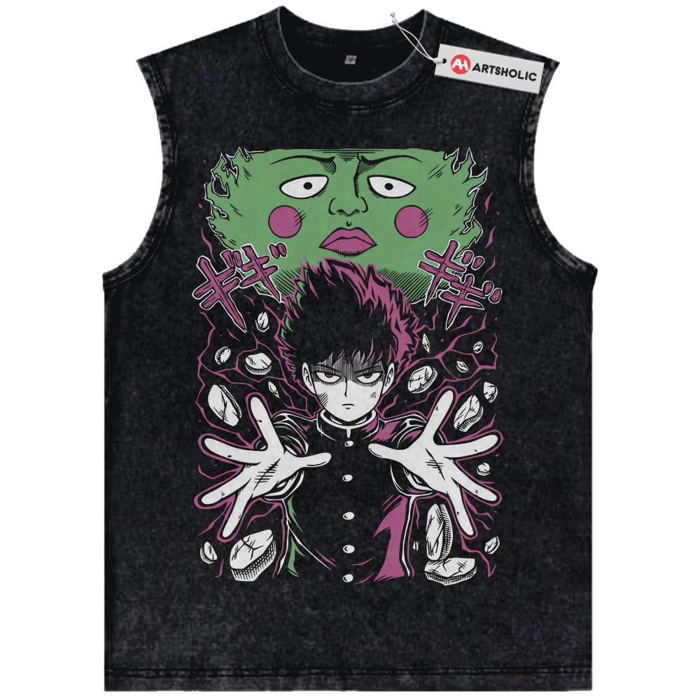 Shigeo Kageyama Tank Top, Mob Psycho 100 Tank Top, Anime Tank Top, Vintage Tank Top