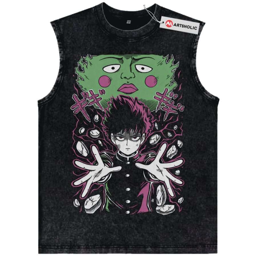 Alternative view of Shigeo Kageyama Tank Top, Mob Psycho 100 Tank Top, Anime Tank Top, Vintage Tank Top