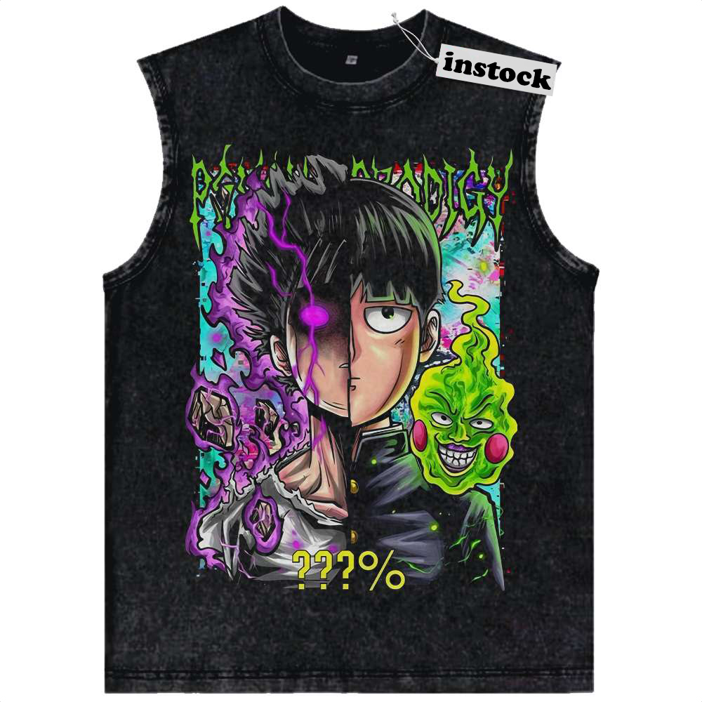 Shigeo Kageyama Tank Top, Mob Psycho 100 Tank Top, Anime Tank Top, Vintage Tank Top