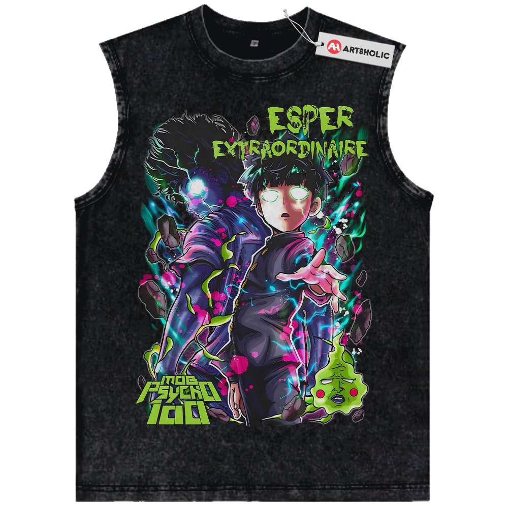 Shigeo Kageyama Tank Top, Mob Psycho 100 Tank Top, Anime Tank Top, Vintage Tank Top