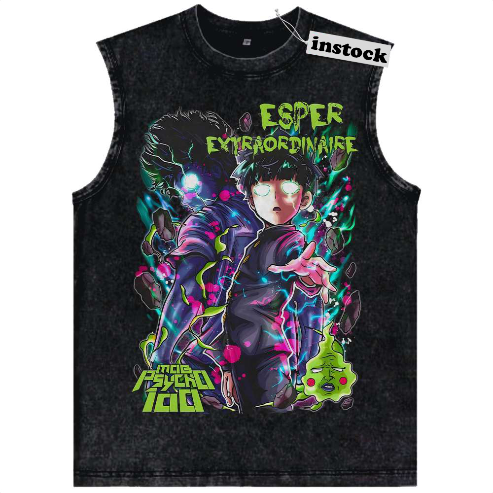 Shigeo Kageyama Tank Top, Mob Psycho 100 Tank Top, Anime Tank Top, Vintage Tank Top