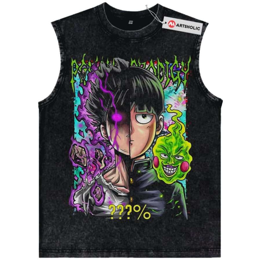 Alternative view of Shigeo Kageyama Tank Top, Mob Psycho 100 Tank Top, Anime Tank Top, Vintage Tank Top