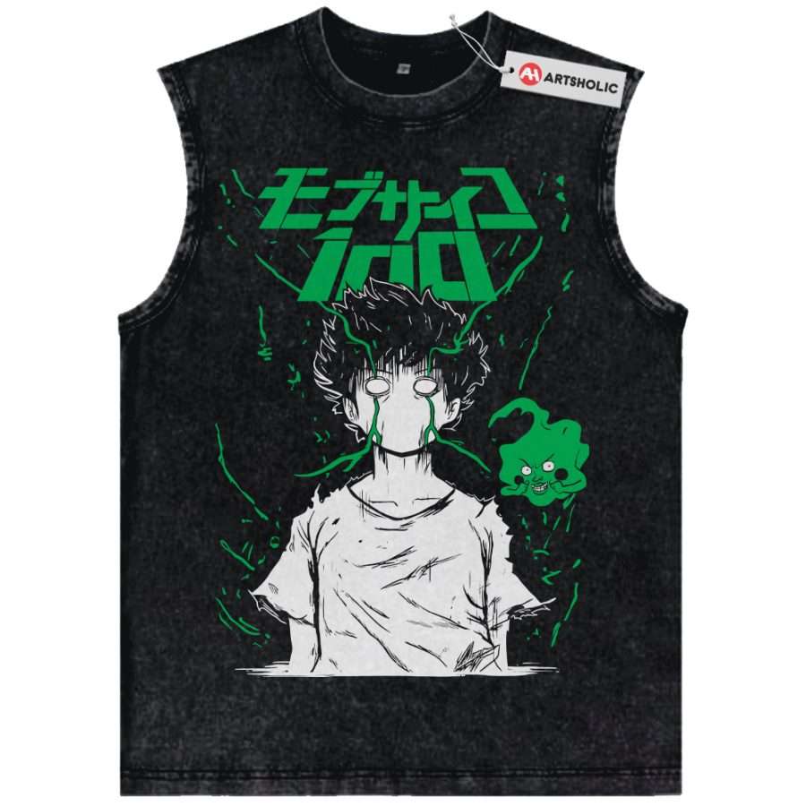 Alternative view of Shigeo Kageyama Tank Top, Mob Psycho 100 Tank Top, Anime Tank Top, Vintage Tank Top