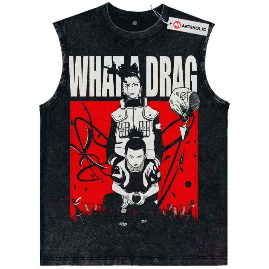 Alternative view of Shikamaru Nara Tank Top, Naruto Tank Top, Anime Tank Top, Vintage Tank Top