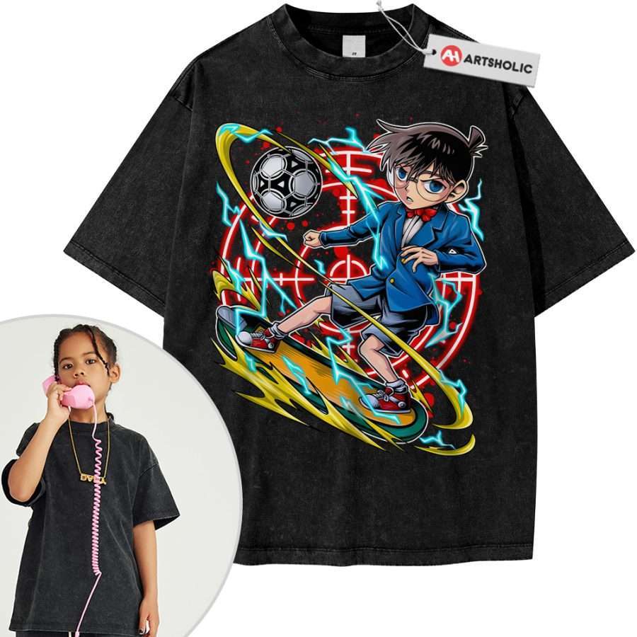 Alternative view of Shinichi Kudo Shirt For Kids, Detective Conan Shirt For Kids, Anime Shirt For Kids, Vintage T-Shirt For Kids