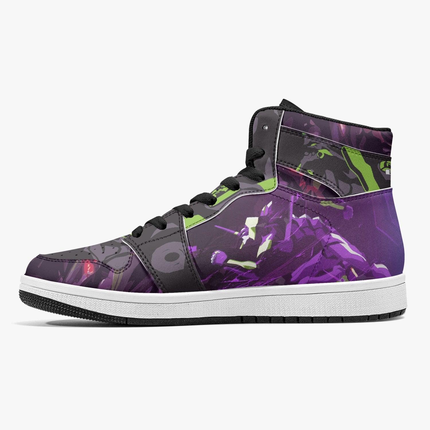 Alternative view of Shinji Ikari Eva Unit 01 Neon Genesis Evangelion Custom Sneaker Mid 1 Basketball Shoes - Otaku Hall