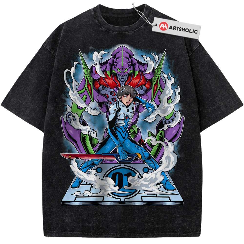 Alternative view of Shinji Ikari Shirt, Neon Genesis Evangelion Shirt, Anime Shirt, Vintage T-Shirt