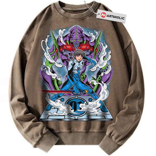 Alternative view of Shinji Ikari Sweatshirt, Neon Genesis Evangelion Sweatshirt, Anime Sweatshirt, Vintage Sweatshirt