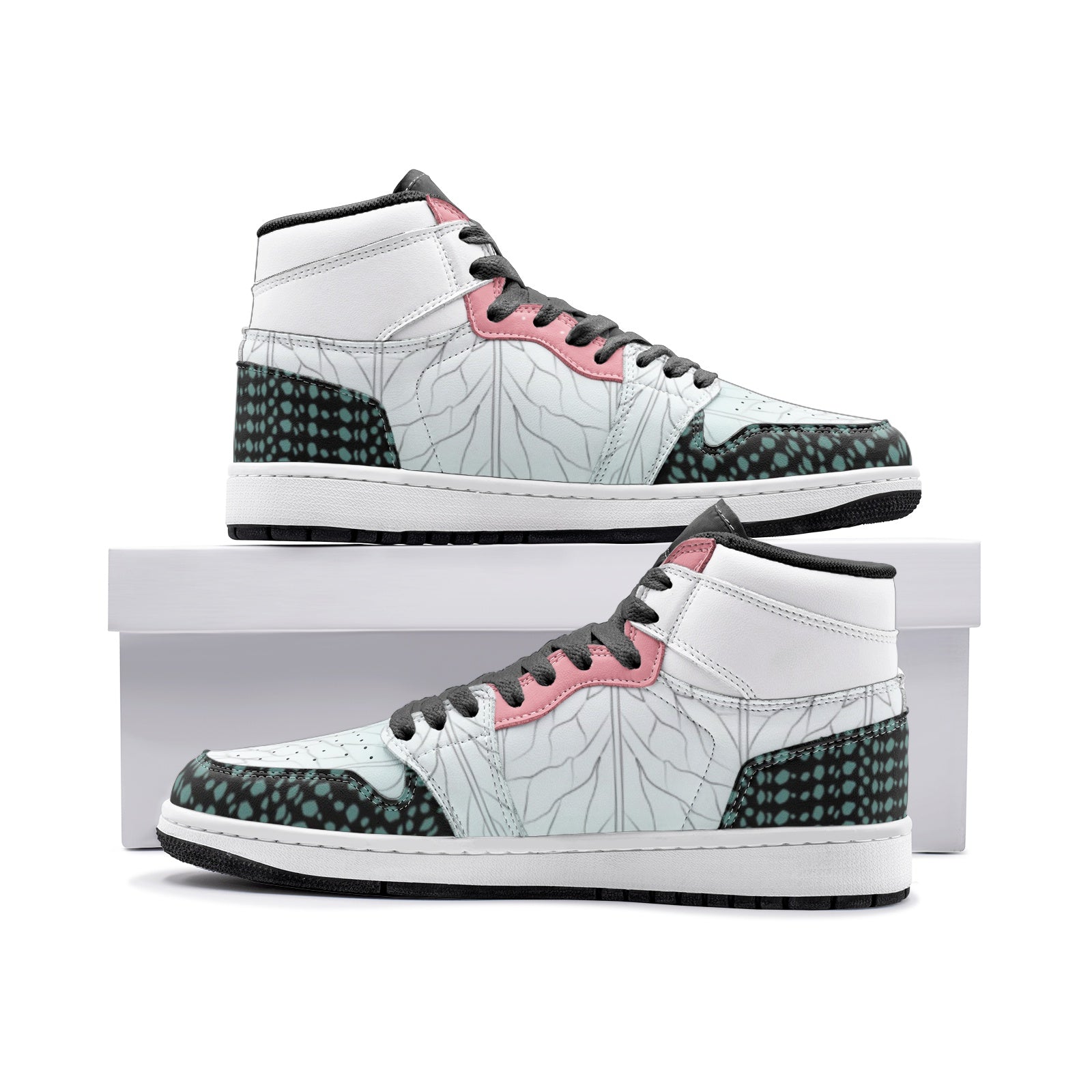 Shinobu Kocho Demon Slayer Custom Sneaker Mid 1 Basketball Shoes - Otaku Hall