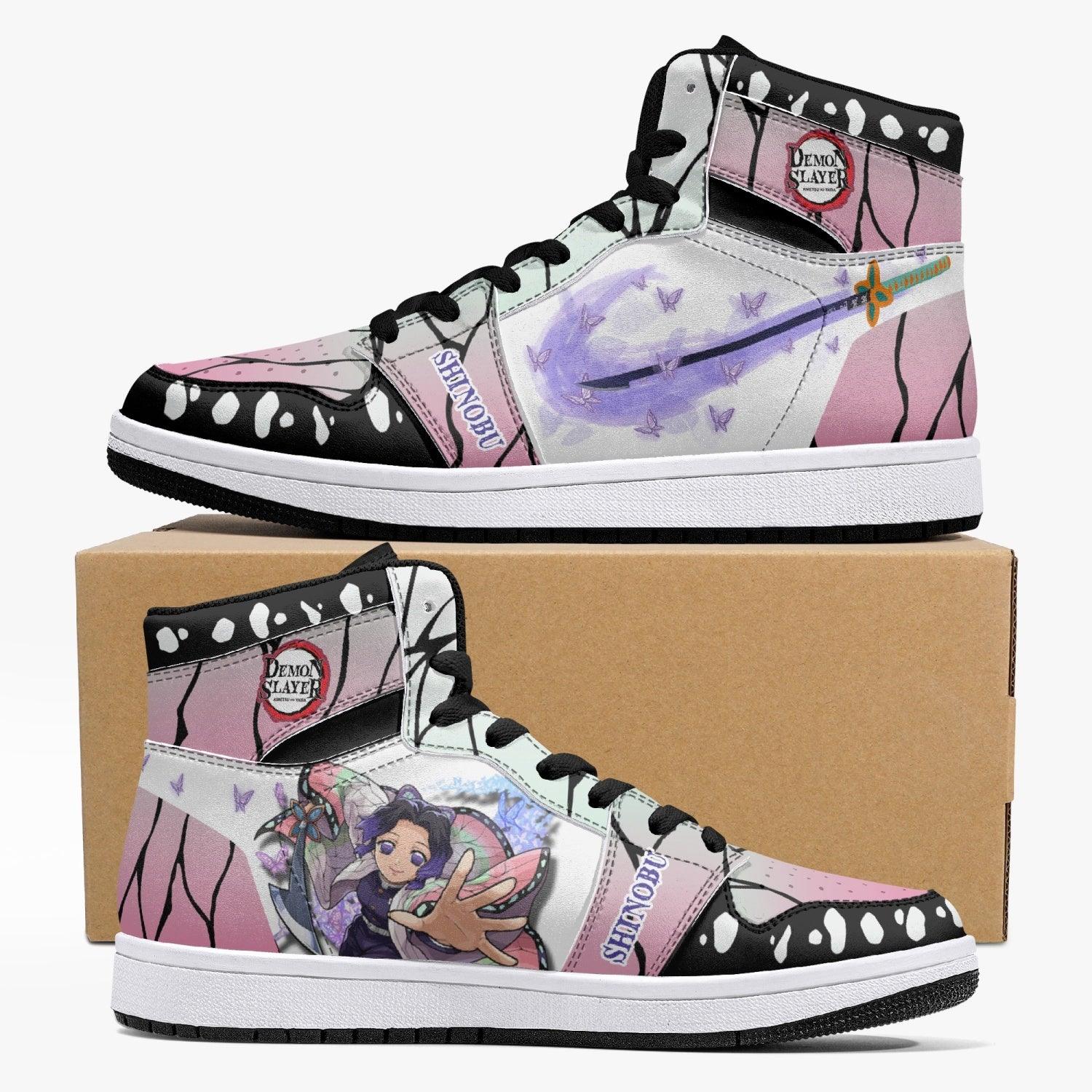 Shinobu Kocho Demon Slayer Custom Sneaker Mid 1 Basketball Shoes - Otaku Hall