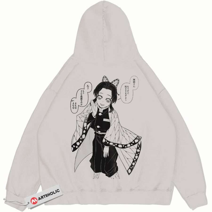 Alternative view of Shinobu Kocho Hoodie, Demon Slayer Hoodie, Anime Hoodie, Vintage Hoodie