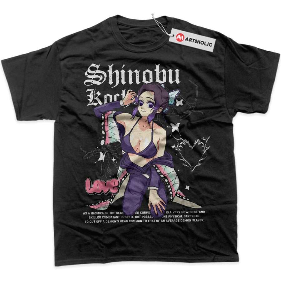Alternative view of Shinobu Kocho Shirt, Demon Slayer Shirt, Anime Shirt, Graphic T-Shirt