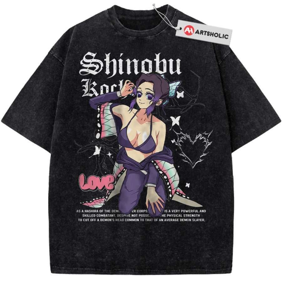 Alternative view of Shinobu Kocho Shirt, Demon Slayer Shirt, Anime Shirt, Vintage T-Shirt