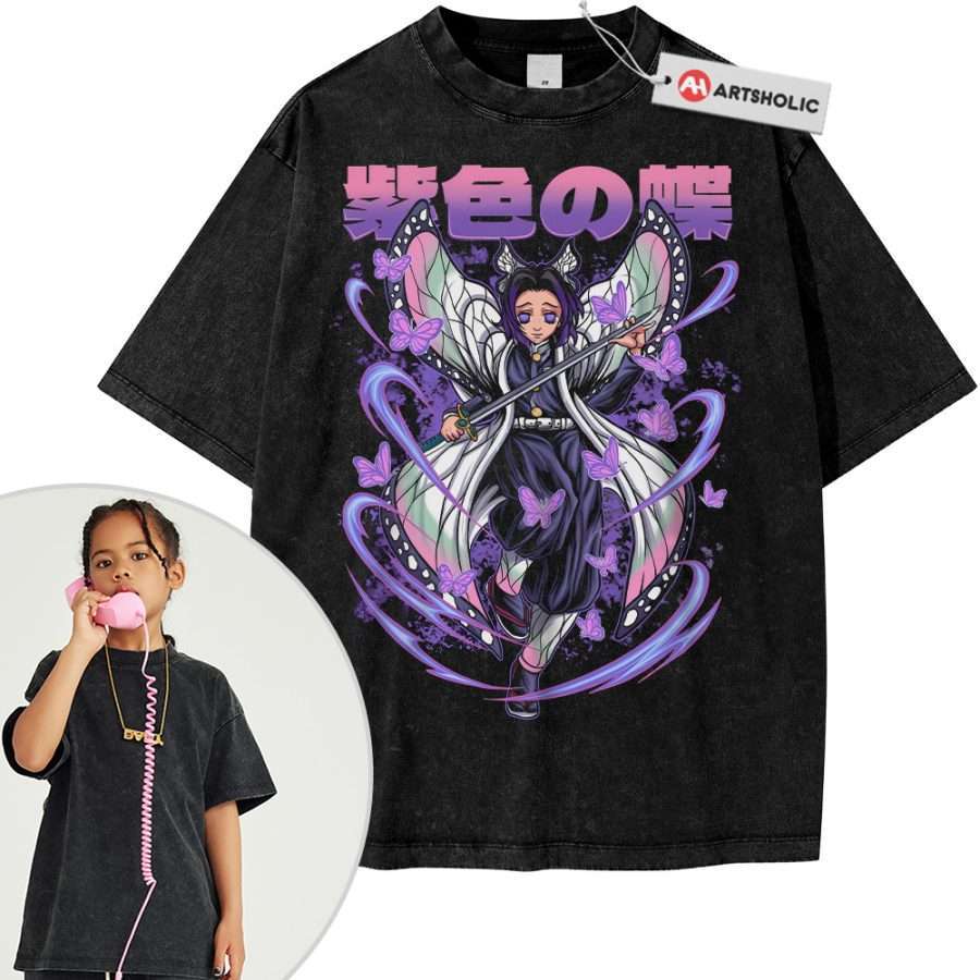 Alternative view of Shinobu Kocho Shirt For Kids, Demon Slayer Shirt For Kids, Anime Shirt For Kids, Vintage Tee For Kids