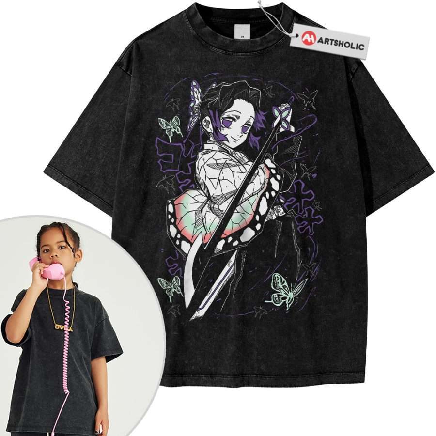 Alternative view of Shinobu Kocho Shirt For Kids, Demon Slayer Shirt For Kids, Anime Shirt For Kids, Vintage Tee For Kids