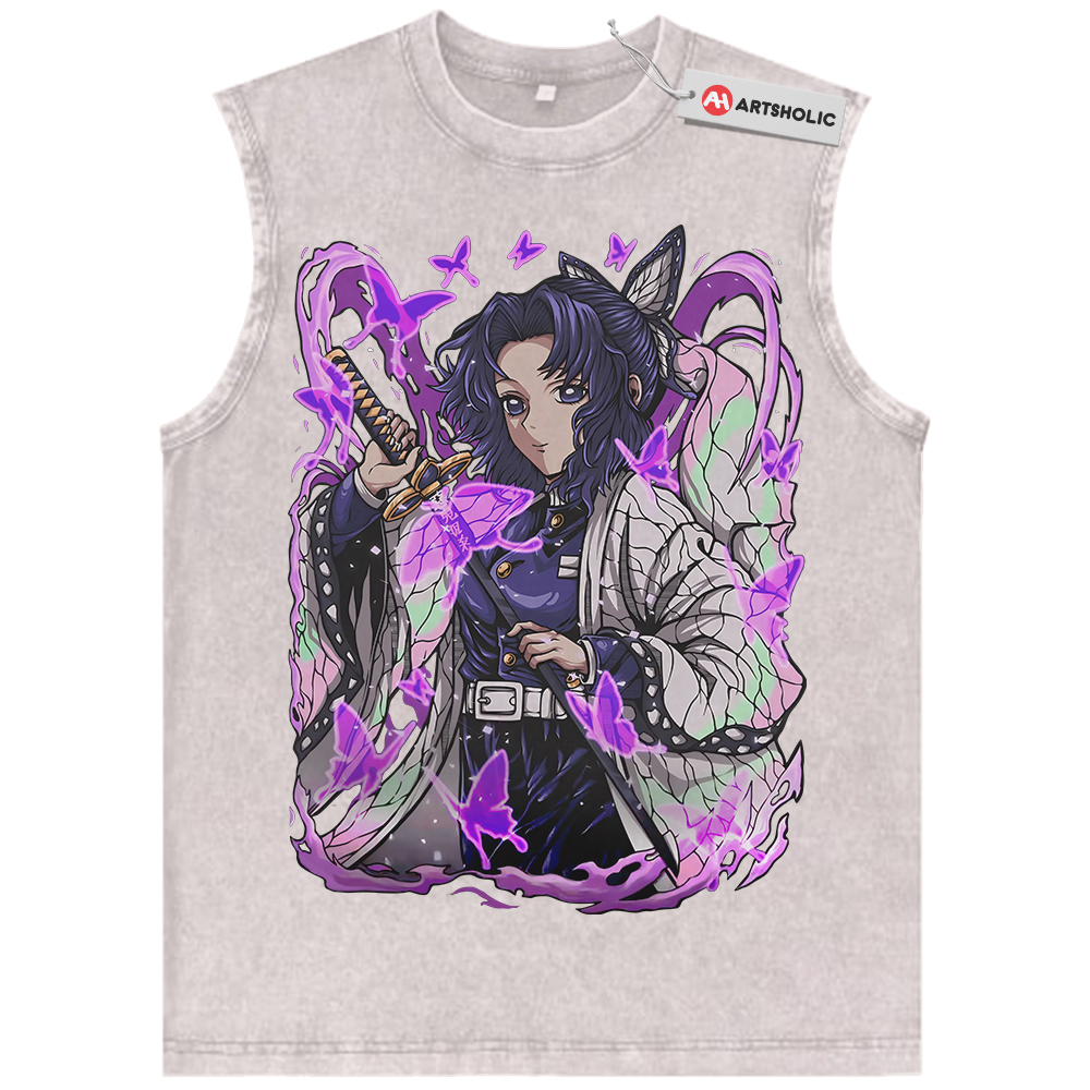 Alternative view of Shinobu Kocho Tank Top, Demon Slayer Tank Top, Anime Tank Top, Vintage Tank Top