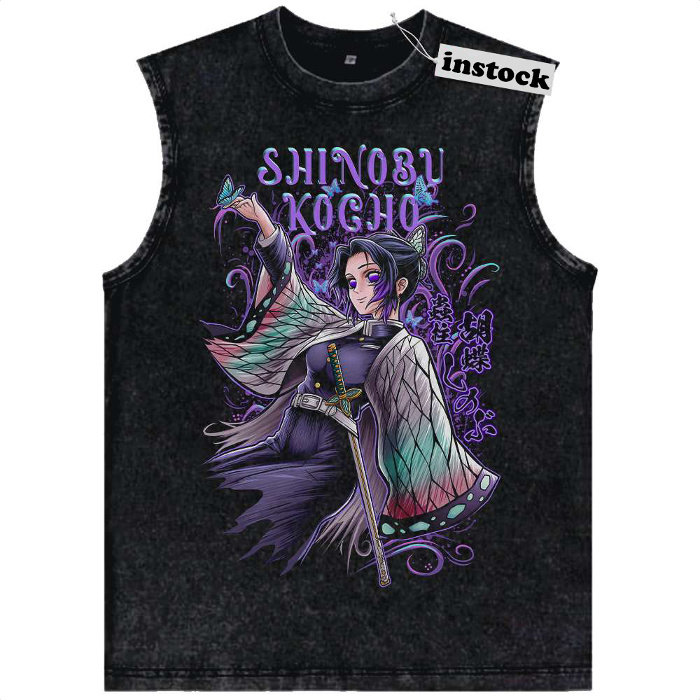 Shinobu Kocho Tank Top, Demon Slayer Tank Top, Anime Tank Top, Vintage Tank Top