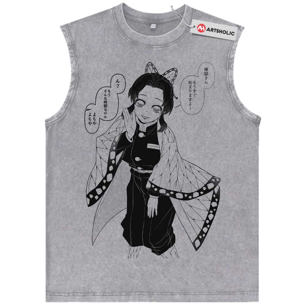 Alternative view of Shinobu Kocho Tank Top, Demon Slayer Tank Top, Anime Tank Top, Vintage Tank Top