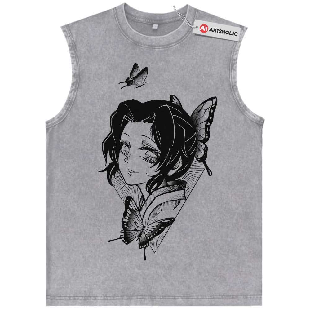Alternative view of Shinobu Kocho Tank Top, Demon Slayer Tank Top, Anime Tank Top, Vintage Tank Top