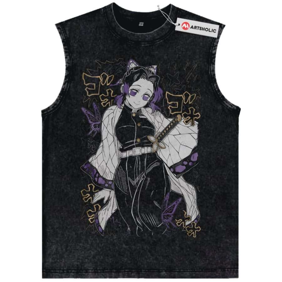 Alternative view of Shinobu Kocho Tank Top, Demon Slayer Tank Top, Anime Tank Top, Vintage Tank Top