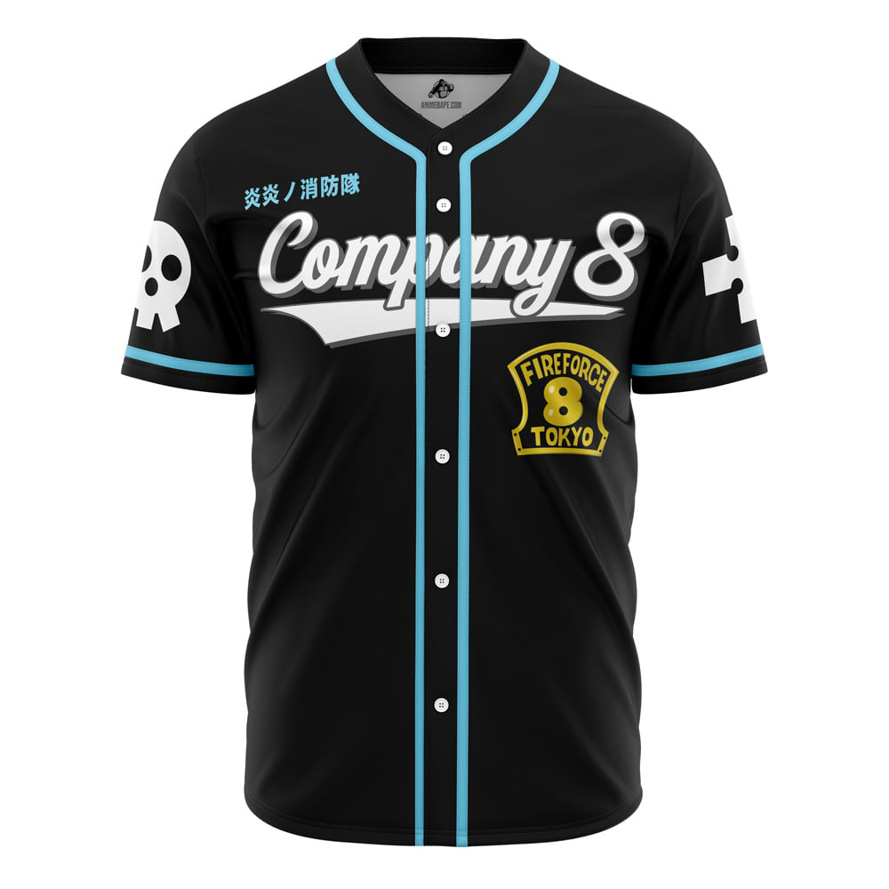 Shinra Company 8 Fire Force Custom Baseball Jersey - Otaku Hall