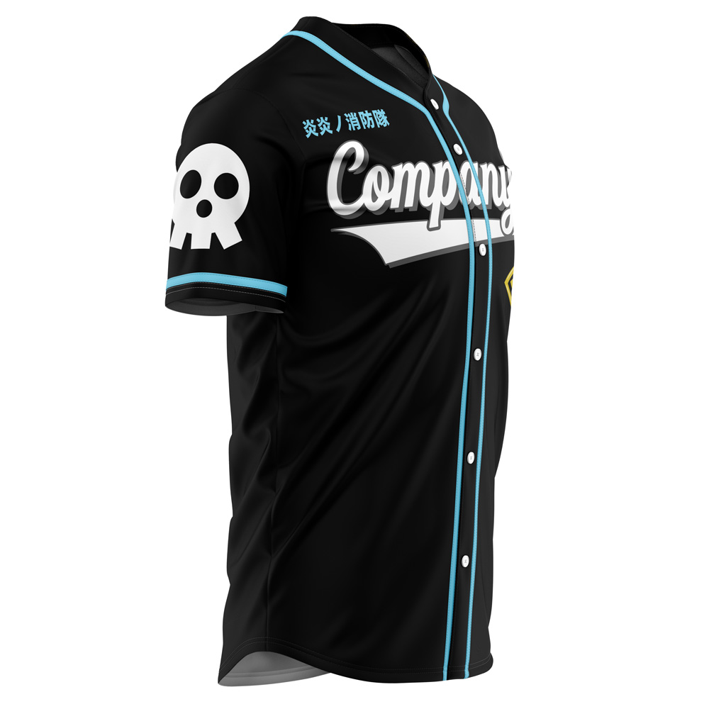 Alternative view of Shinra Company 8 Fire Force Custom Baseball Jersey - Otaku Hall