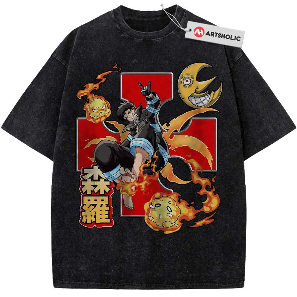 Alternative view of Shinra Kusakabe Shirt, Arthur Boyle Shirt, Fire Force Shirt, Anime Shirt, Vintage T-Shirt