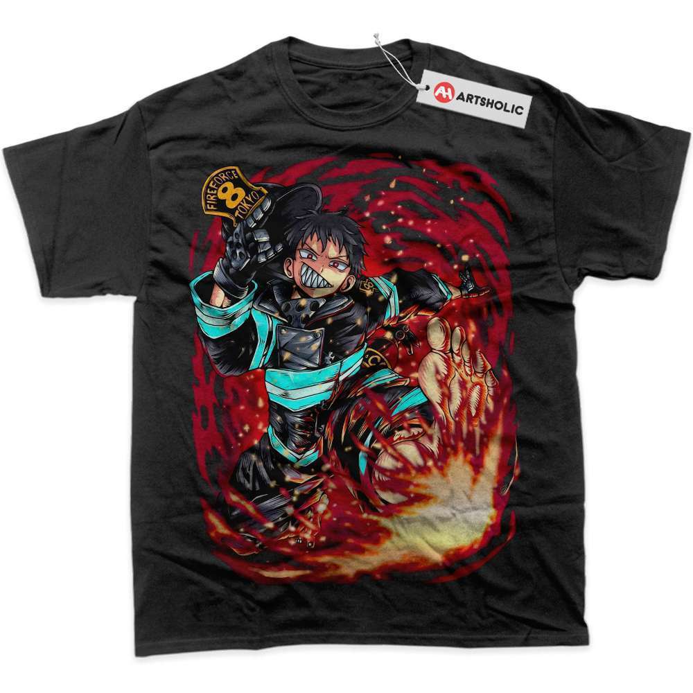 Alternative view of Shinra Kusakabe Shirt, Fire Force Shirt, Anime Shirt, Graphic Tee