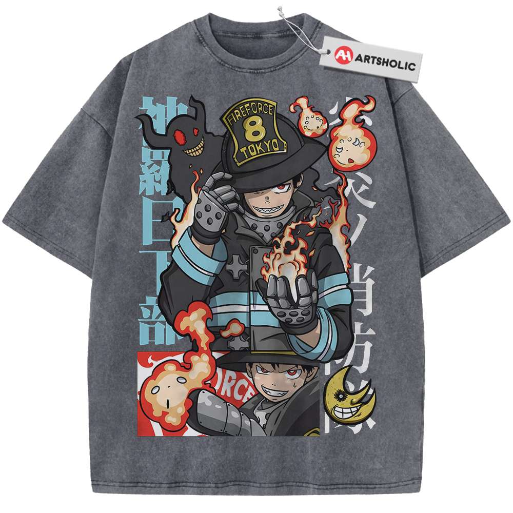 Shinra Kusakabe Shirt, Fire Force Shirt, Anime Shirt, Vintage T-Shirt