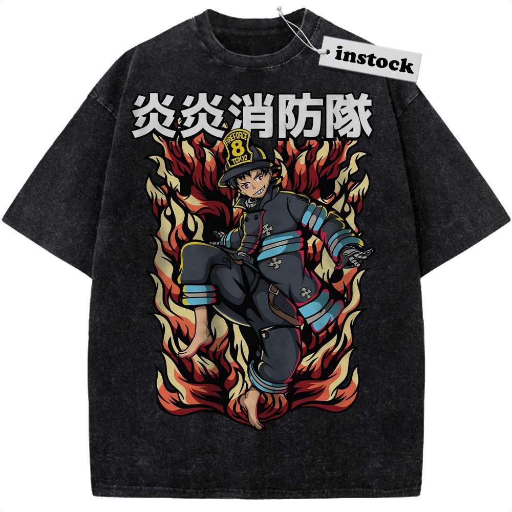 Shinra Kusakabe Shirt, Fire Force Shirt, Anime Shirt, Vintage T-Shirt