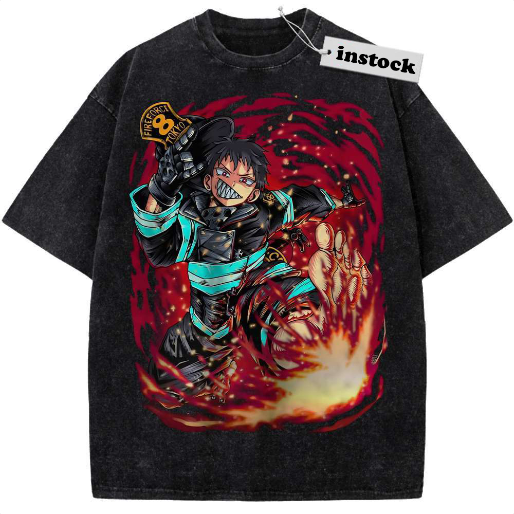 Shinra Kusakabe Shirt, Fire Force Shirt, Anime Shirt, Vintage Tee