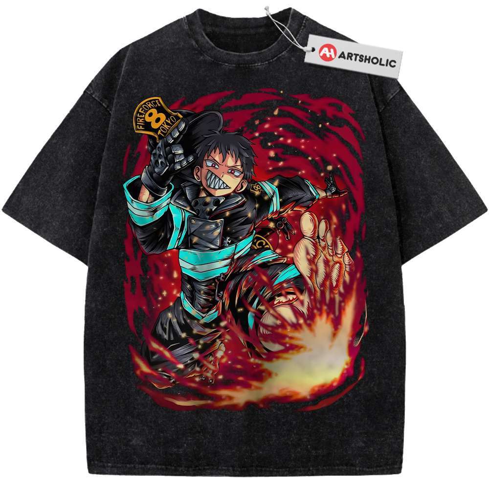 Shinra Kusakabe Shirt, Fire Force Shirt, Anime Shirt, Vintage Tee