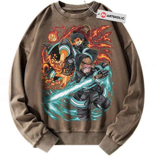 Alternative view of Shinra Kusakabe Sweatshirt, Arthur Boyle Sweatshirt, Fire Force Sweatshirt, Anime Sweatshirt, Vintage Sweater