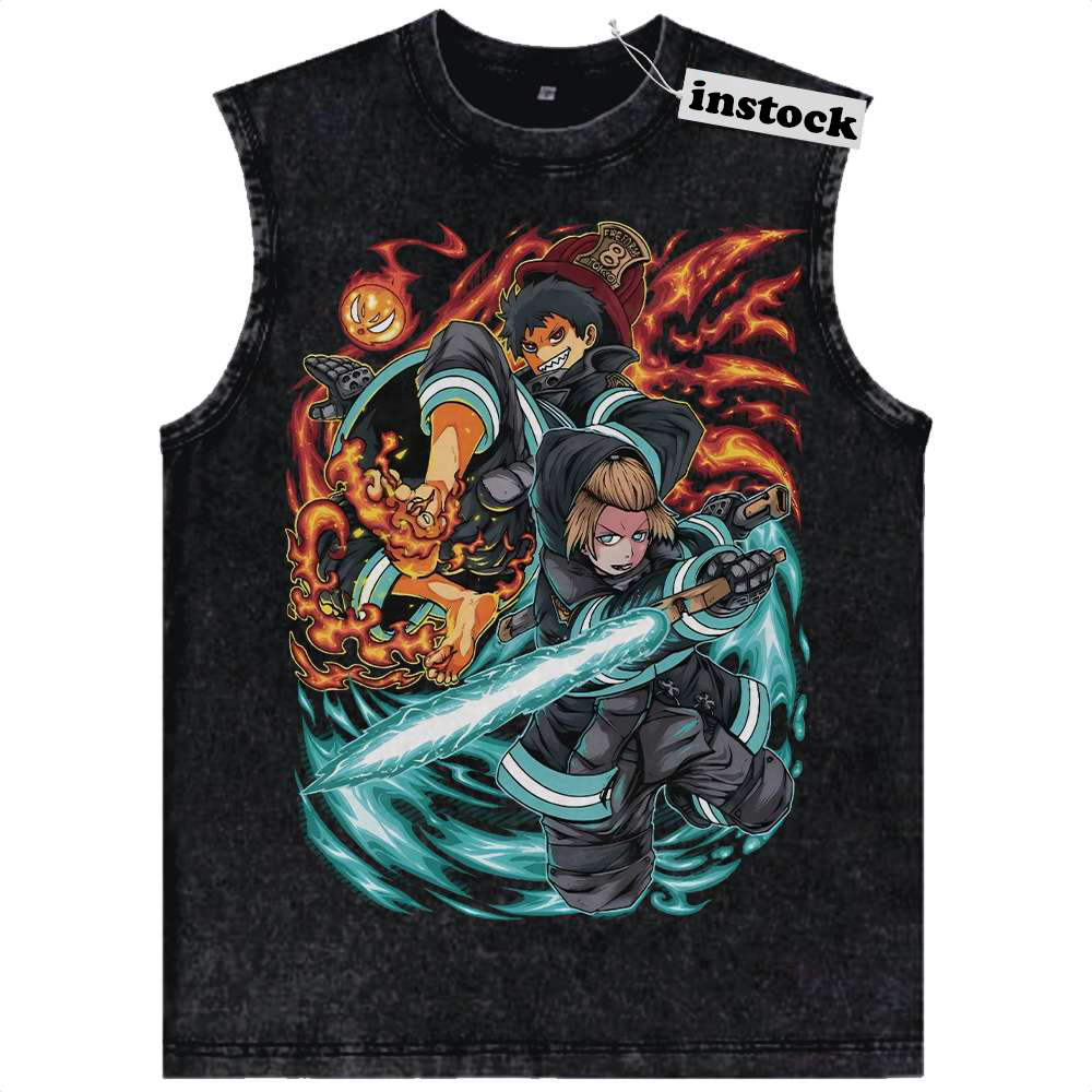 Shinra Kusakabe Tank Top, Arthur Boyle Tank Top, Fire Force Tank Top, Anime Tank Top, Vintage Tank Top